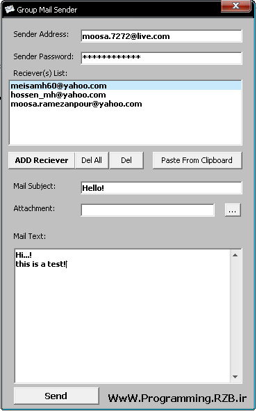 Group mail sender