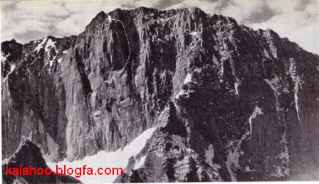 دیواره علم کوه سال 1966 و کروکی مسیر فرانسویها