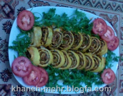 رولت گوشت وتخم مرغ