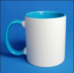 لیوان دسته و داخل رنگی