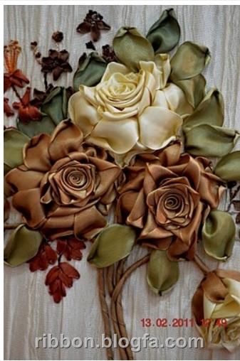 گل رز روبان برجسته