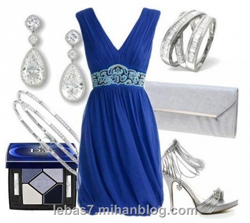 زیباترین ست لباس مجلسی رنگ آبی 2013