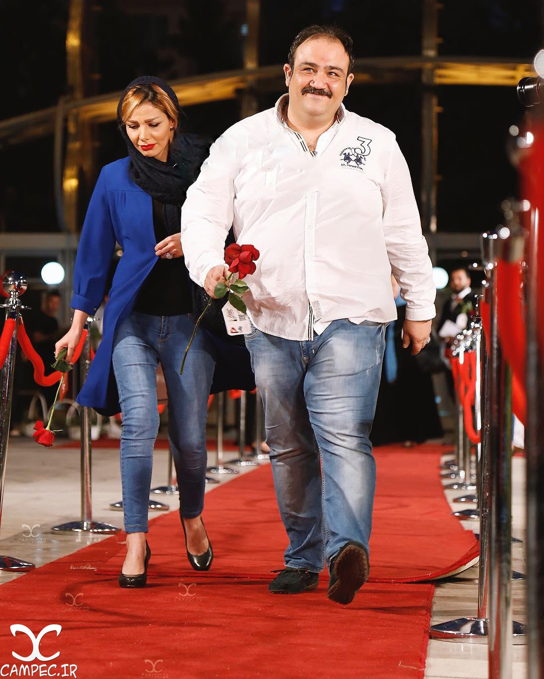 مهران غفوریان با همسرش در جشن حافظ