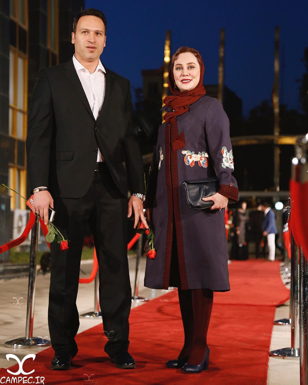 آرام جعفری با همسرش در جشن حافظ