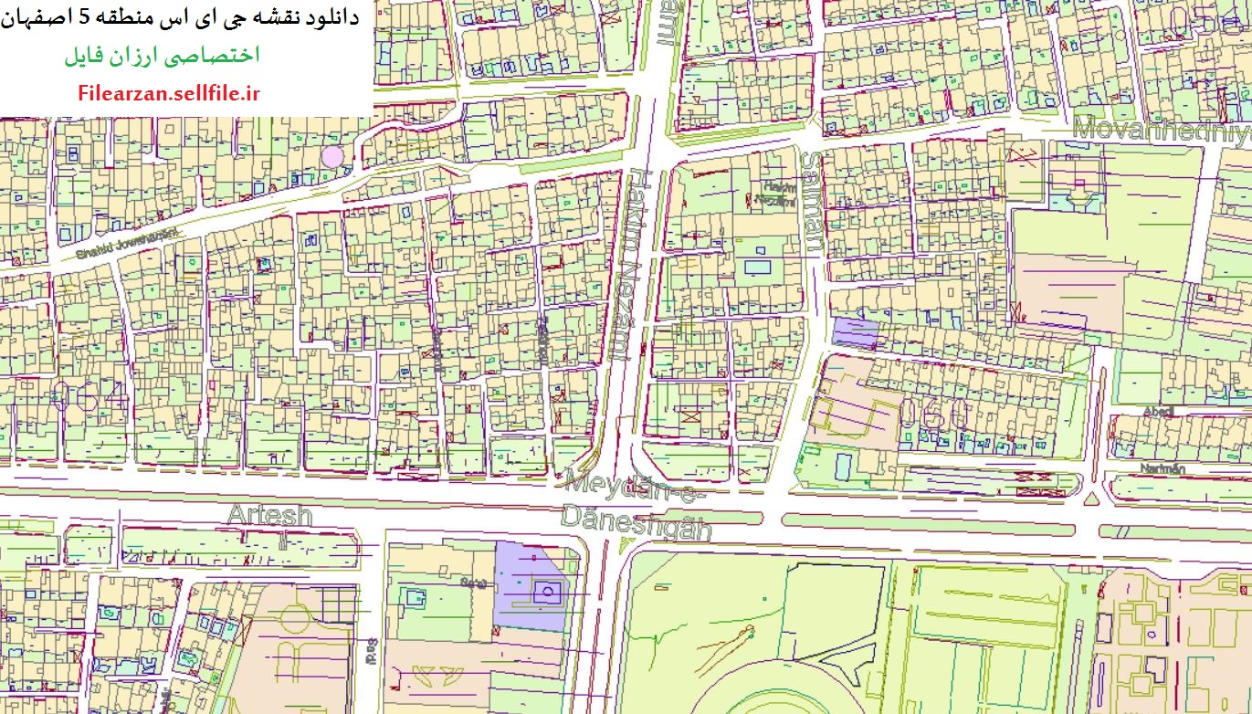 دانلود نقشه gis منطقه 5 اصفهان