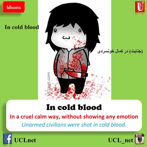 در کمال خونسردی - In cold blood- اصطلاحات زبان انگلیسی - English Idioms