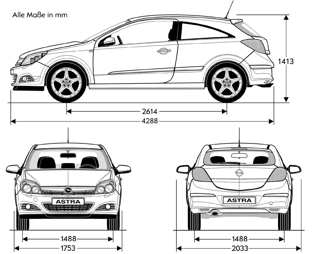 Opel astra gtc чертеж